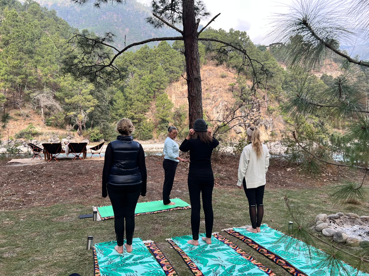 Teaching moment at Vyoma Yoga